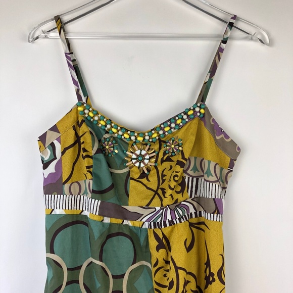 Cabi 8 Spaghetti Strap Patchwork Dress Multi - Picture 2 of 8